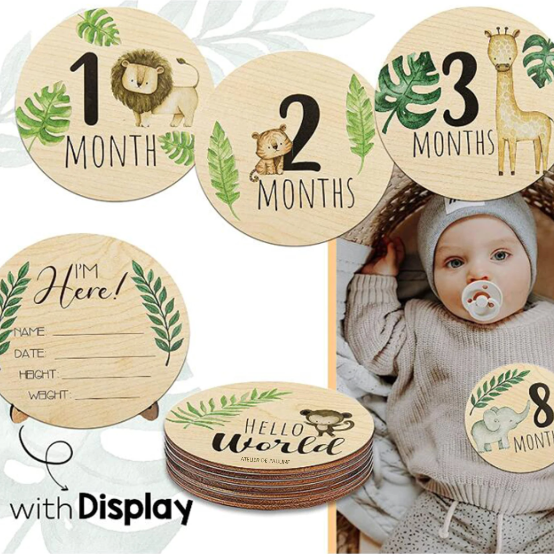 Monthly Wooden Cards for Babies