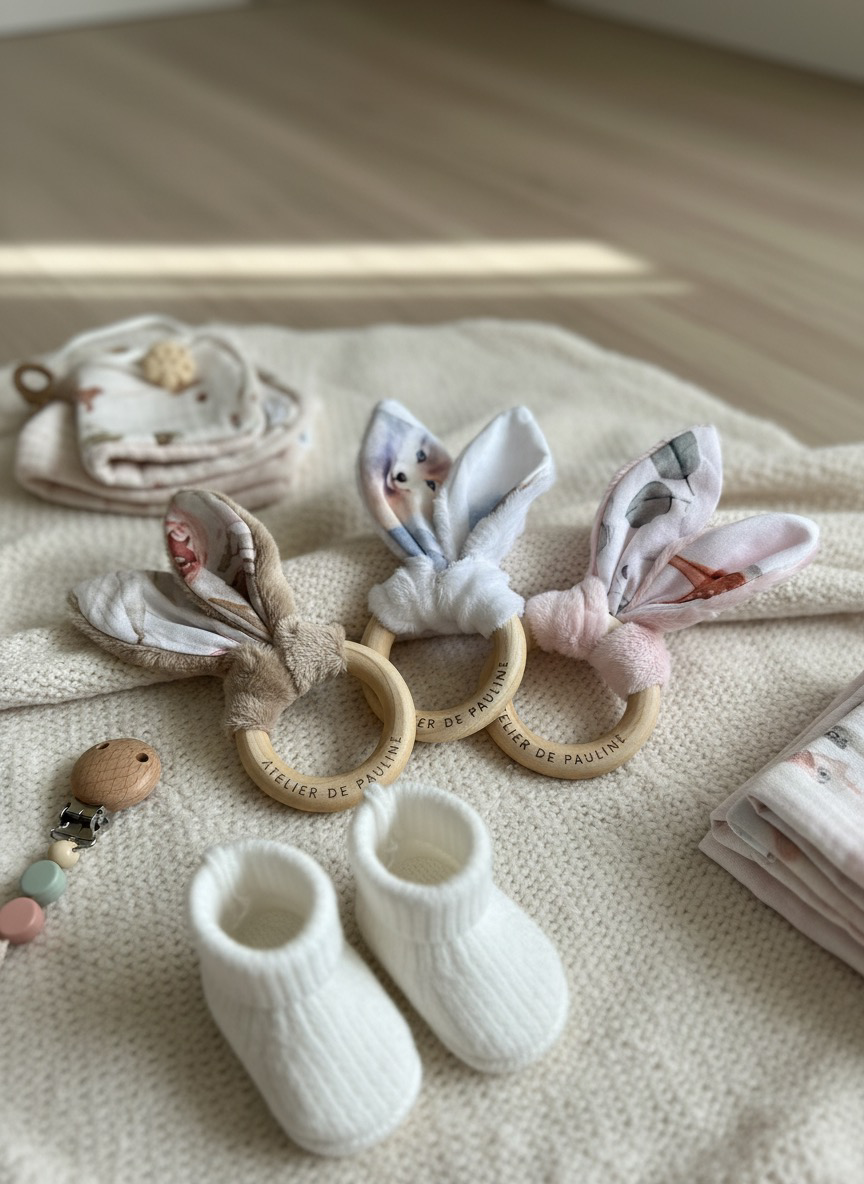 Rabbit Teething Ring - Wood