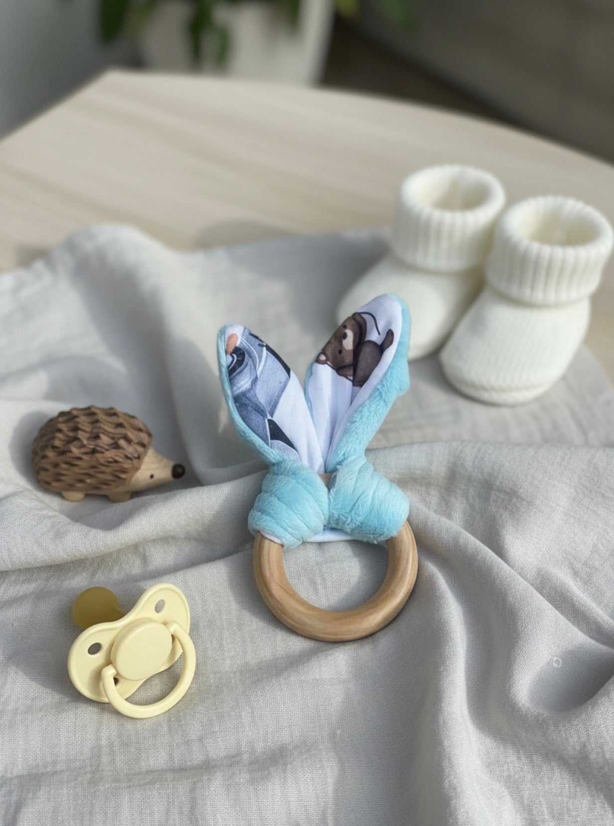 Rabbit Teething Ring - Wood